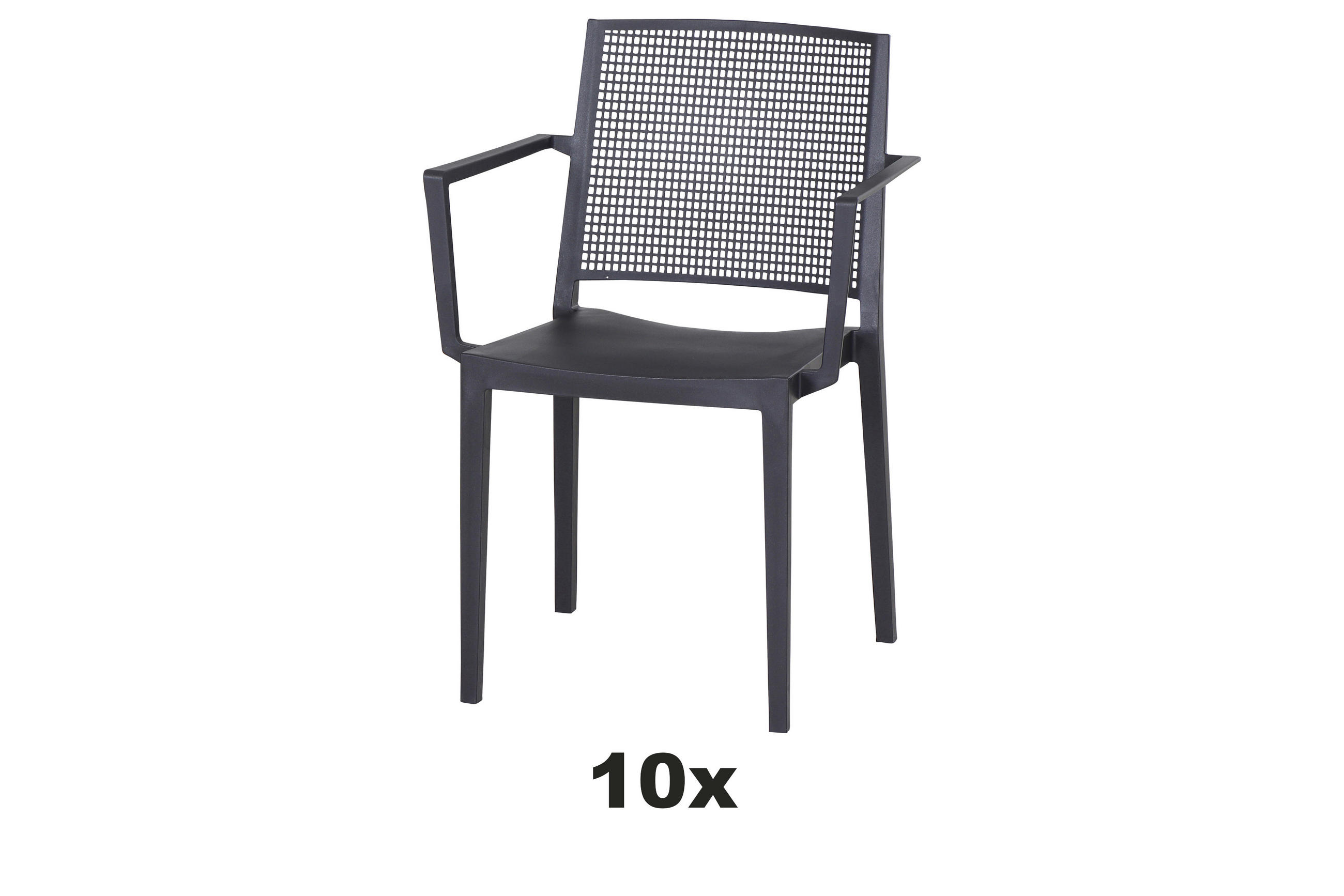 GARTENSESSEL-SET Kunststoff Anthrazit  - Anthrazit, Basics, Kunststoff (57/80/56cm) - Siena Garden