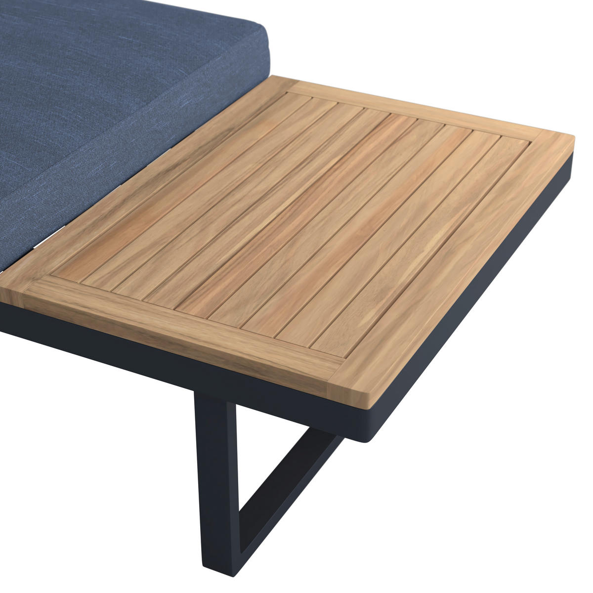LOUNGEGARNITUR Teakholz Hartholz Aluminium, Edelstahl  - Teakfarben, MODERN, Holz/Metall (56/70/60cm) - Ambia Garden
