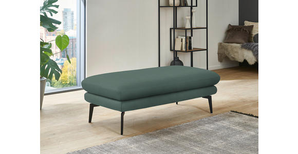 ECKSOFA in Echtleder Opal 310/180 cm - Opal/Schwarz, Design, Leder/Metall (310/180cm) - Dieter Knoll