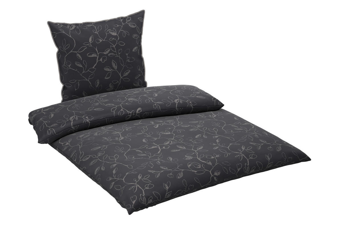 BETTWÄSCHE Satin 135/200 cm  - Anthrazit, Textil (135/200cm) - Bio:Vio