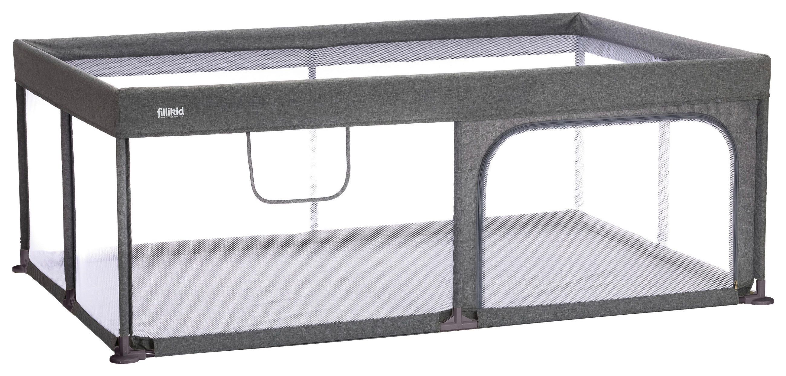 LAUFGITTER 180/120/68 cm  - Grau, Basics, Kunststoff/Metall (180/120/68cm) - Fillikid