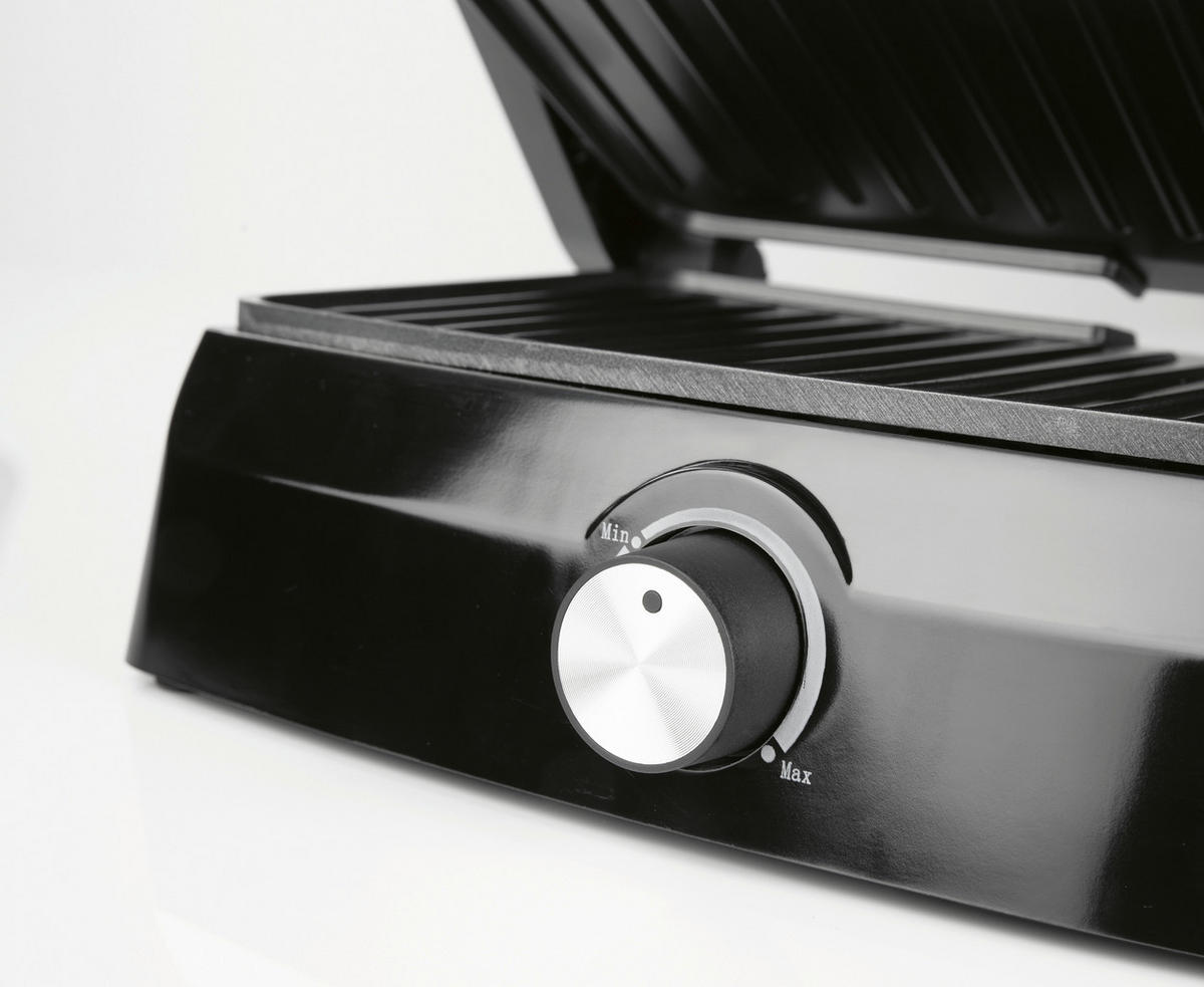 KONTAKTGRILL  - Edelstahlfarben/Schwarz, MODERN, Kunststoff/Metall (26,8/22,9/13cm)