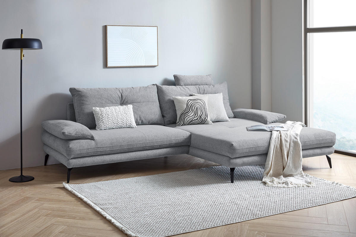 HÖRNSOFFA i flatväv mörkgrå  - mörkgrå/svart, Klassisk, metall/textil (294/176cm) - MID.YOU