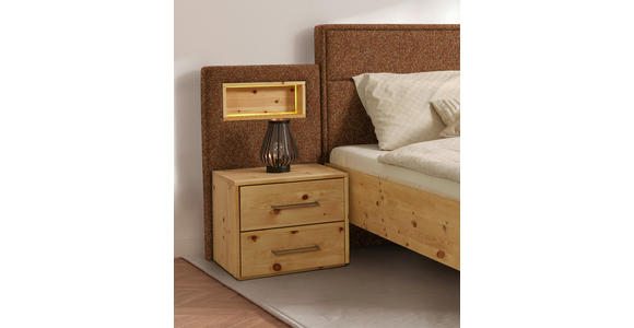 BETT 180/200 cm in Orange, Zirbelkieferfarben - Zirbelkieferfarben/Orange, Natur, Holz/Textil (180/200cm) - Valnatura
