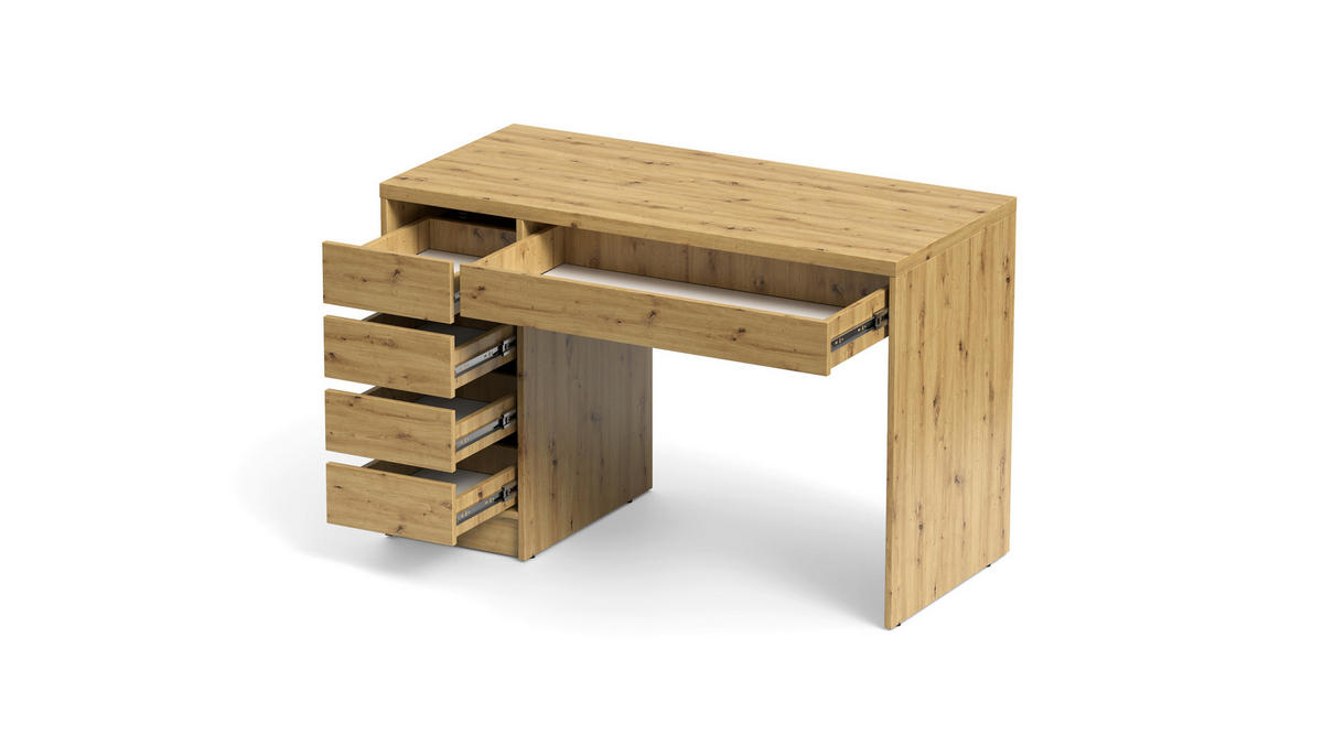 SCHREIBTISCH 120/55/77,6 cm Eiche Artisan   - Eiche Artisan, MODERN, Holzwerkstoff (120/55/77,6cm) - Livetastic
