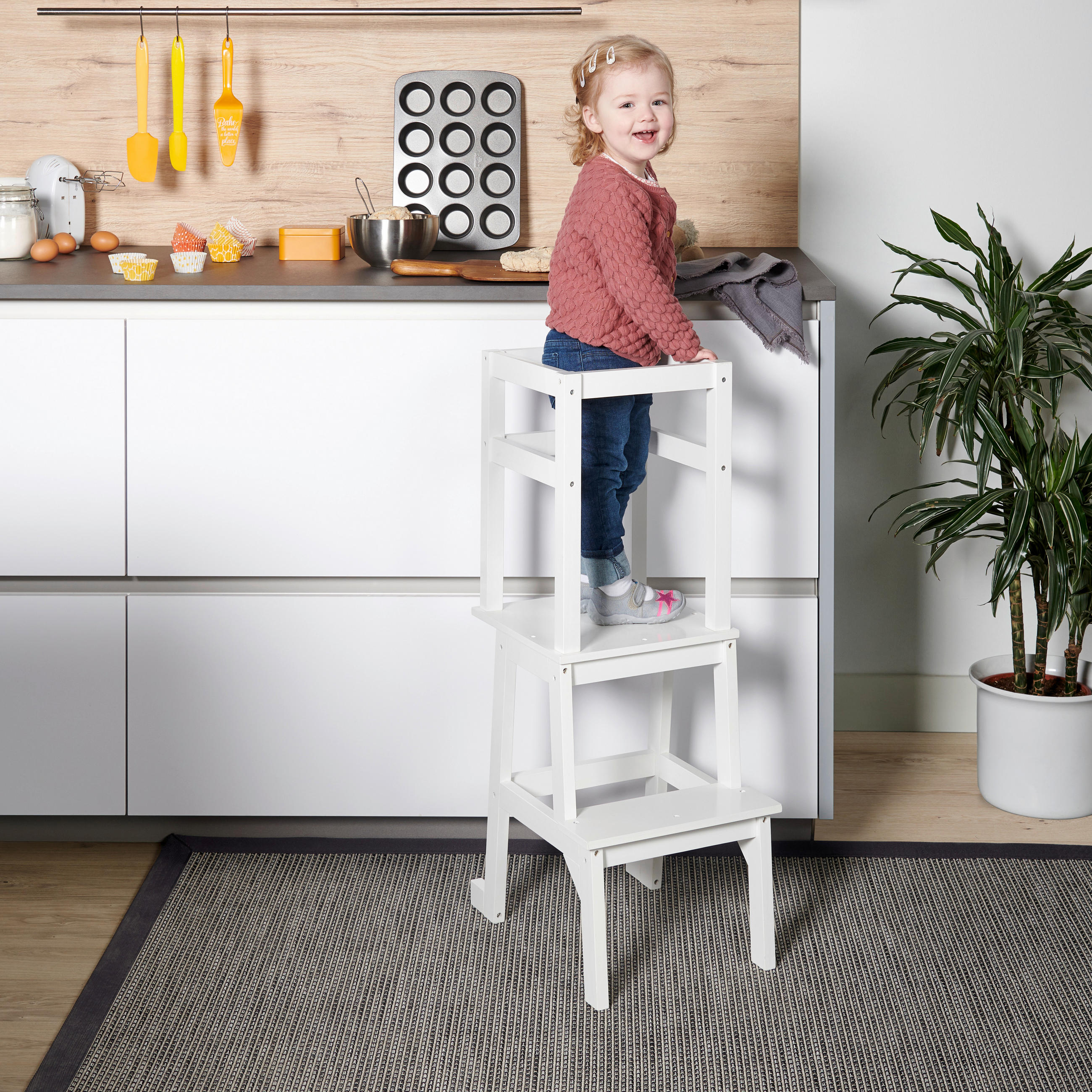 POMOĆNI STOLAC ZA DJECU  Tower  - bijela, Basics, drvo (42,3/50,4/91cm) - My Baby Lou