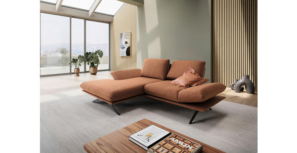 ECKSOFA Braun Flachgewebe  - Schwarz/Braun, Design, Textil/Metall (234/155cm) - Dieter Knoll