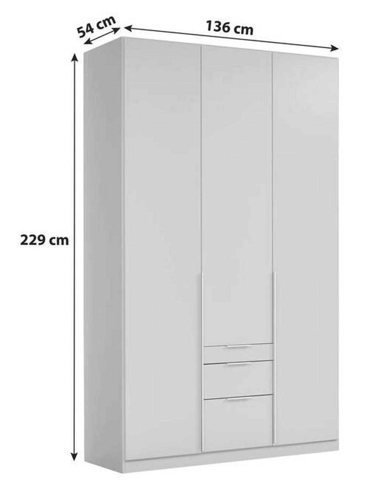 NYÍLÓAJTÓS SZEKRÉNY fehér  - alumínium színű/fehér, Modern, faalapú anyag/fém (136/229/54cm) - Rauch Möbel