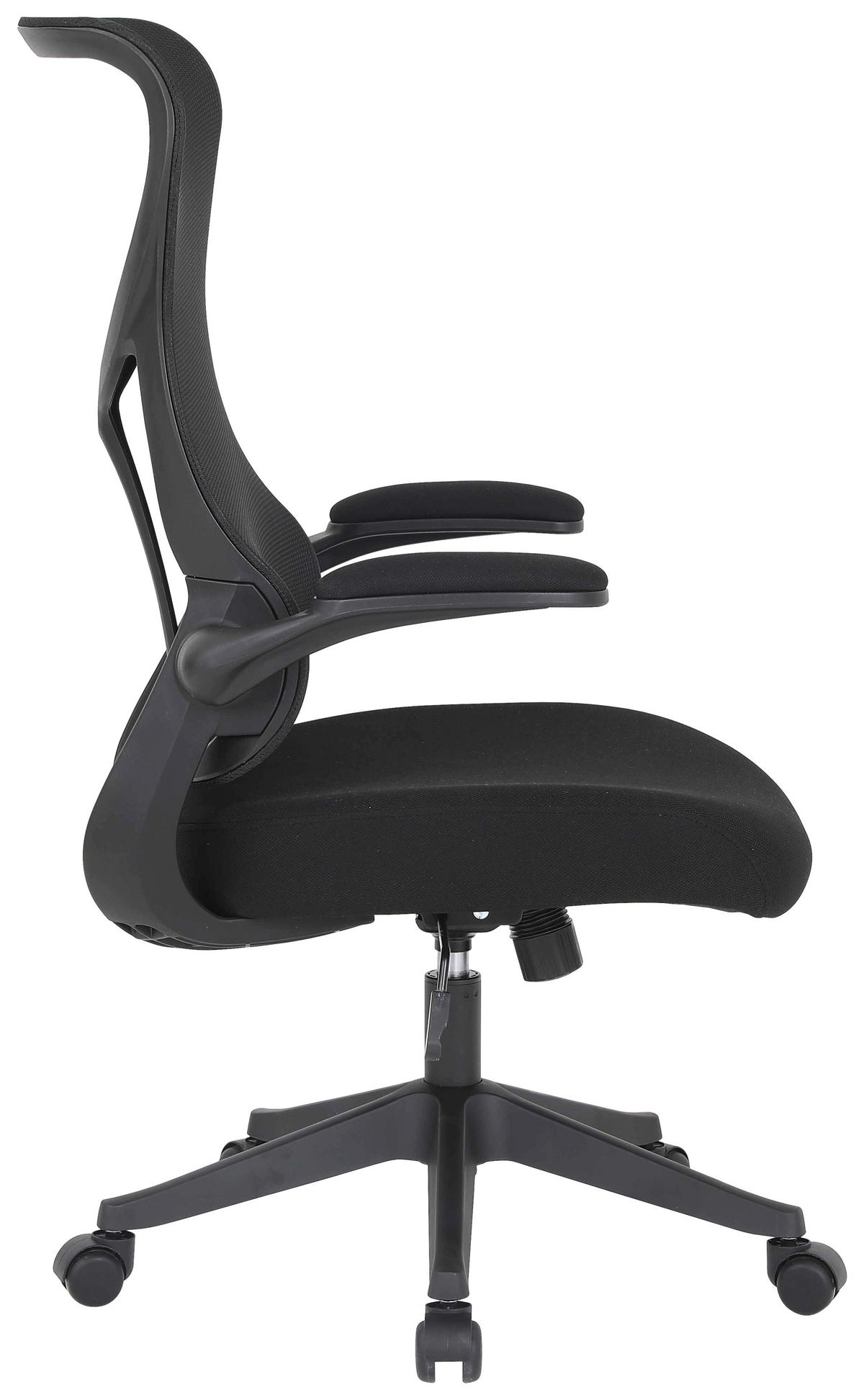 DREHSTUHL Netzbespannung Schwarz  - Schwarz, MODERN, Holz/Kunststoff (65/108/116/66cm) - MID.YOU
