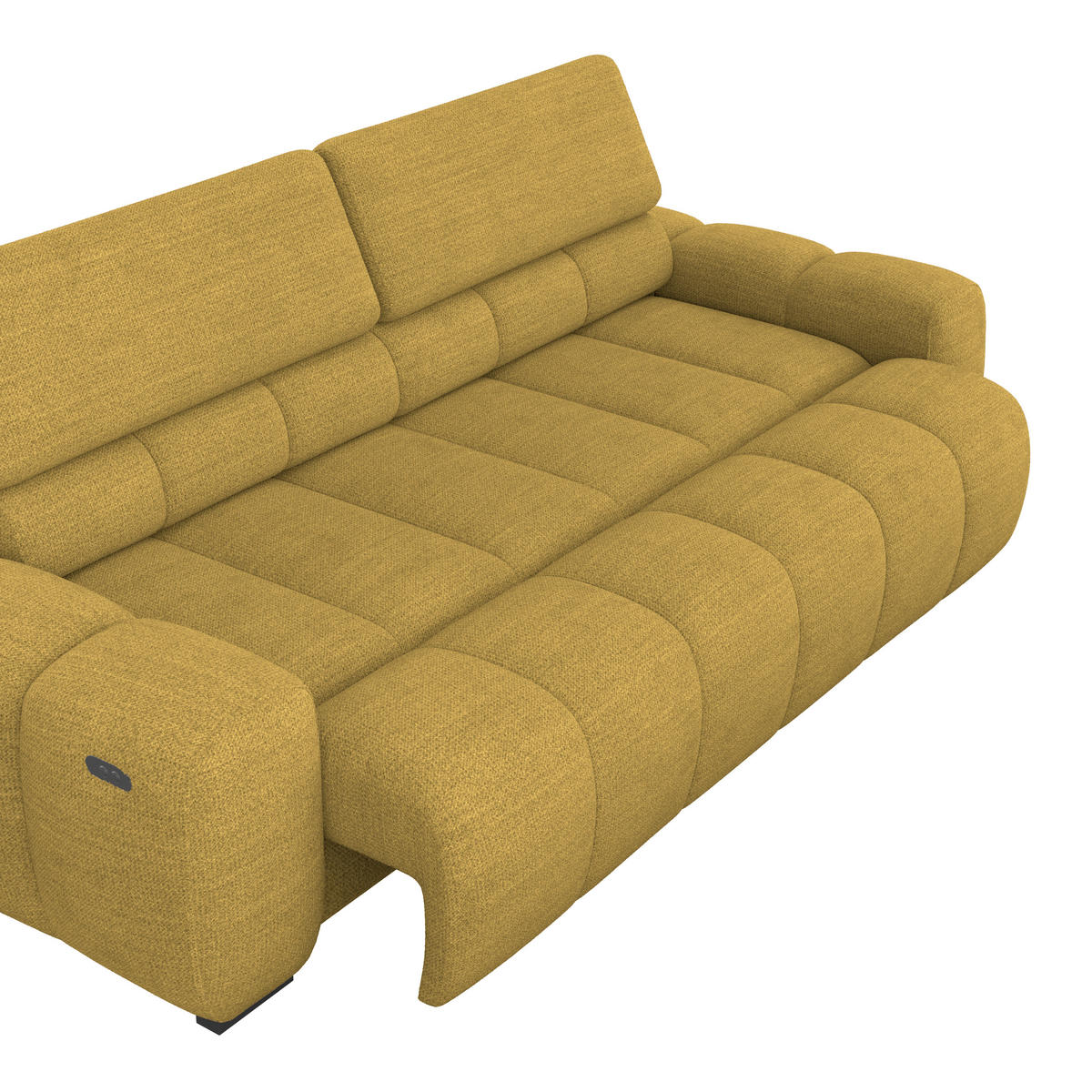 BIGSOFA Webstoff Grün, Senfgelb  - Senfgelb/Schwarz, Design, Kunststoff/Textil (248/77-97/108cm) - Welnova
