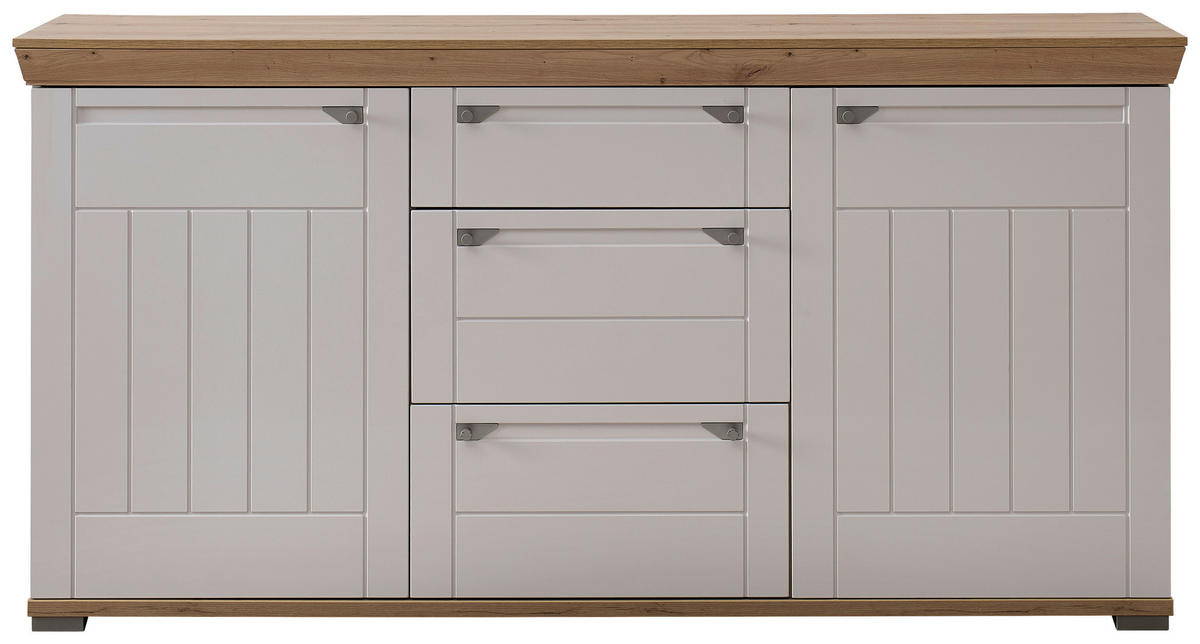 SIDEBOARD  200/100/47 cm 3 Schublade(n)  - Kaschmir/Eiche Artisan, ROMANTIK / LANDHAUS, Holzwerkstoff/Metall (200/100/47cm) - Landscape