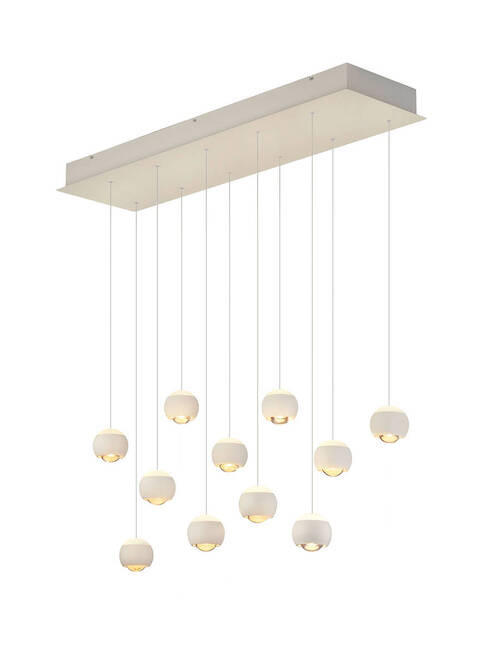 LED-HÄNGELEUCHTE Musterring 114/30/200 cm   - Transparent/Weiß, Design, Kunststoff/Metall (114/30/200cm) - Musterring