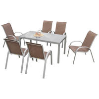 GARTENSET Aluminium  - Taupe/Silberfarben, MODERN, Textil/Metall - Gardenson