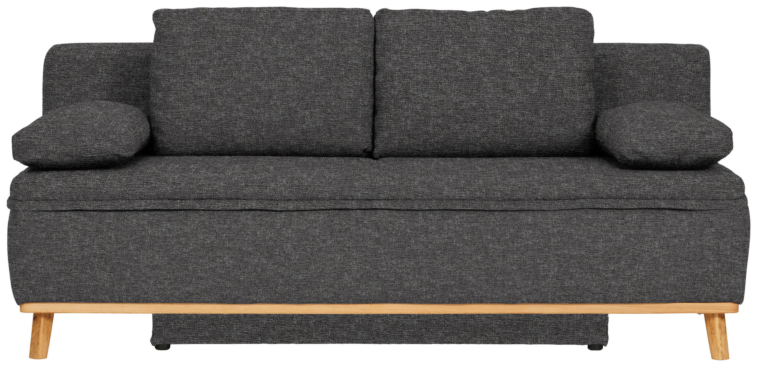 SCHLAFSOFA in Webstoff Anthrazit  - Anthrazit/Naturfarben, KONVENTIONELL, Holz/Textil (203/95/96cm) - Venda