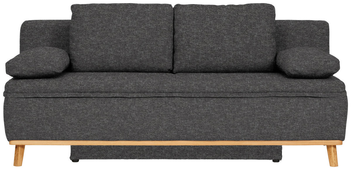 SCHLAFSOFA in Webstoff Anthrazit  - Anthrazit/Naturfarben, KONVENTIONELL, Holz/Textil (203/95/96cm) - Venda