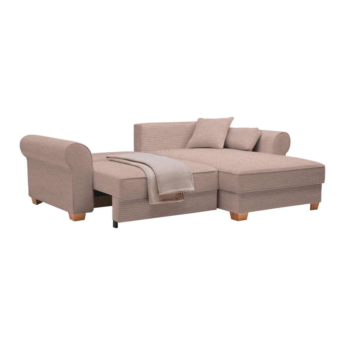 HÖRNSOFFA i rosa  - rosa, Modern, trämaterial/trä (255/185cm) - MID.YOU