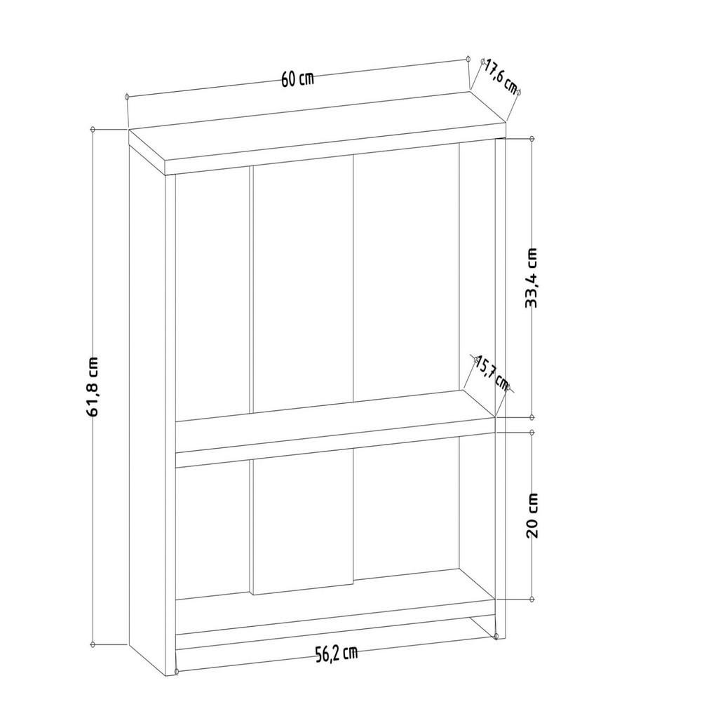 Thumbnail - Livetastic Regal Santiago, Anthrazit, Holzwerkstoff, 60x62x17.6 cm, Wohnzimmer, Regale, Bücherregale