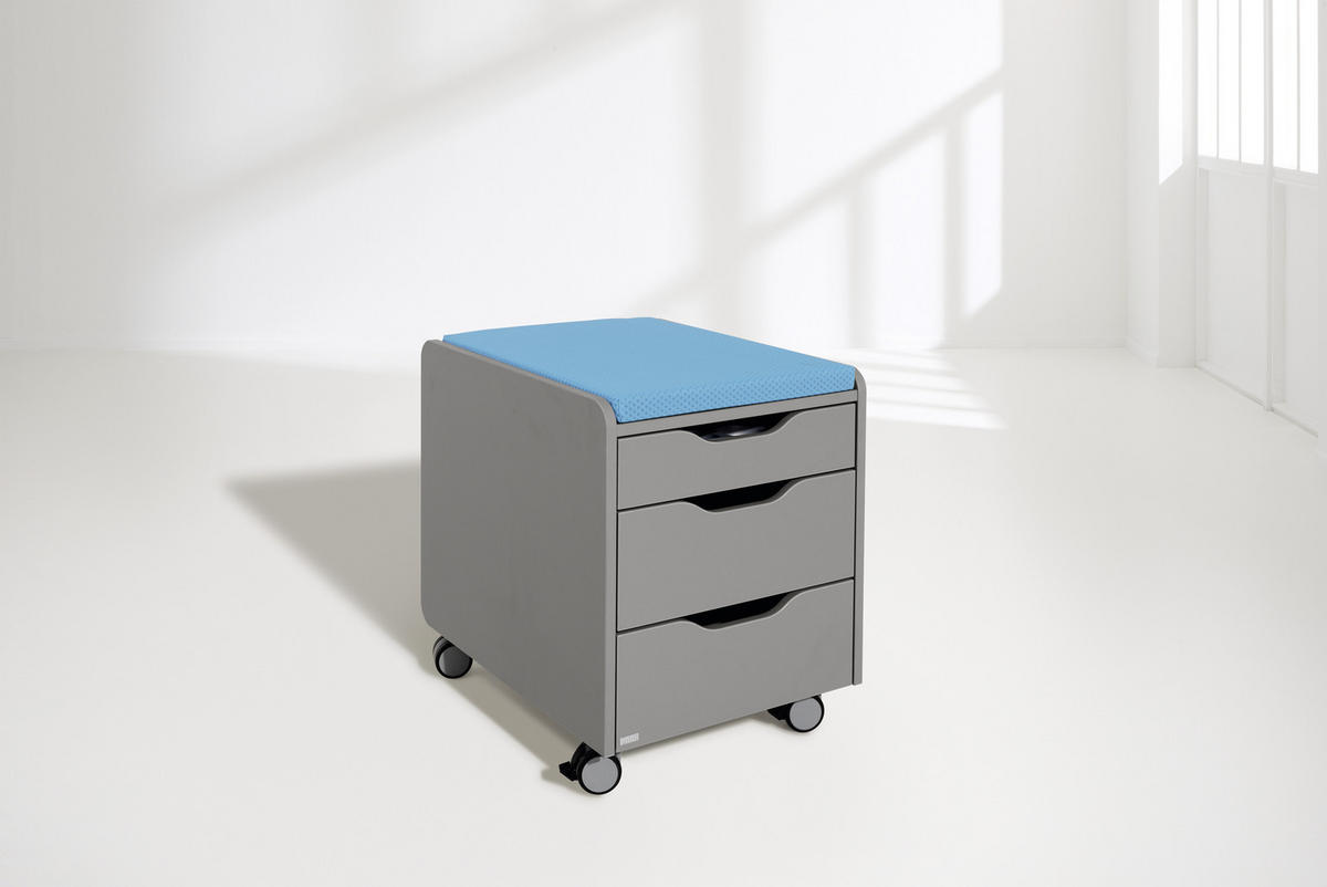 ROLLCONTAINER 44,3/53,7/57,3 cm  - Schieferfarben, Trend, Holzwerkstoff (44,3/53,7/57,3cm) - Paidi
