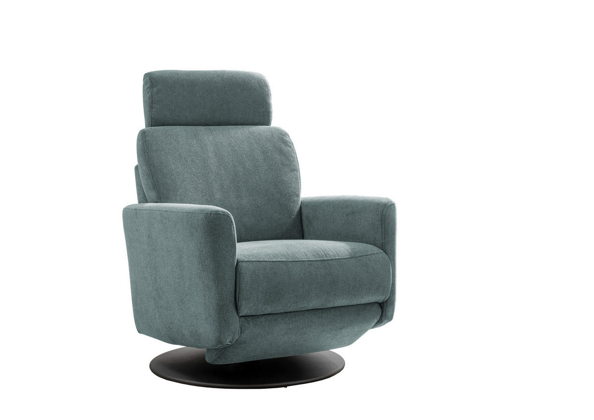 RELAXSESSEL in Textil Blaugrau  - Blaugrau/Schwarz, Modern, Textil/Metall (77/105/87-154cm) - Livetastic