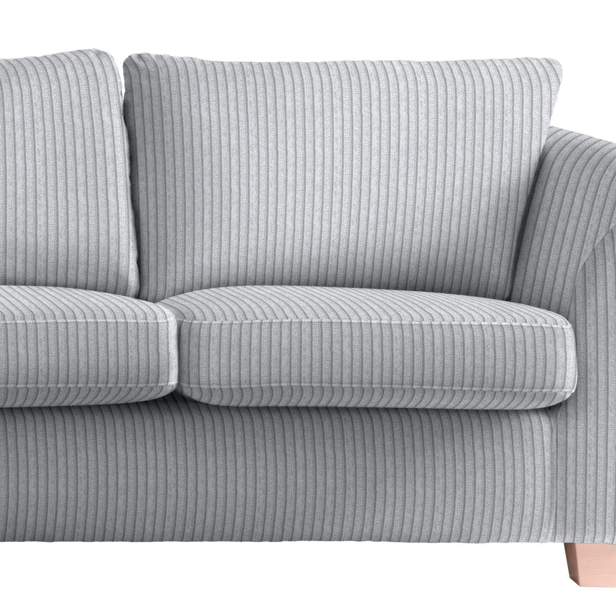 2-SITZER-SOFA in Cord Hellgrau  - Hellgrau/Naturfarben, Holz/Textil (190/70-85/95cm) - MID.YOU