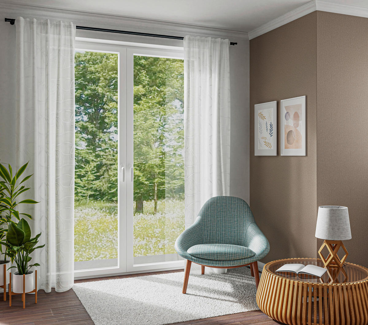 SCHLAUFENVORHANG halbtransparent  - Weiß, Basics, Textil (135/245cm) - Fuggerhaus