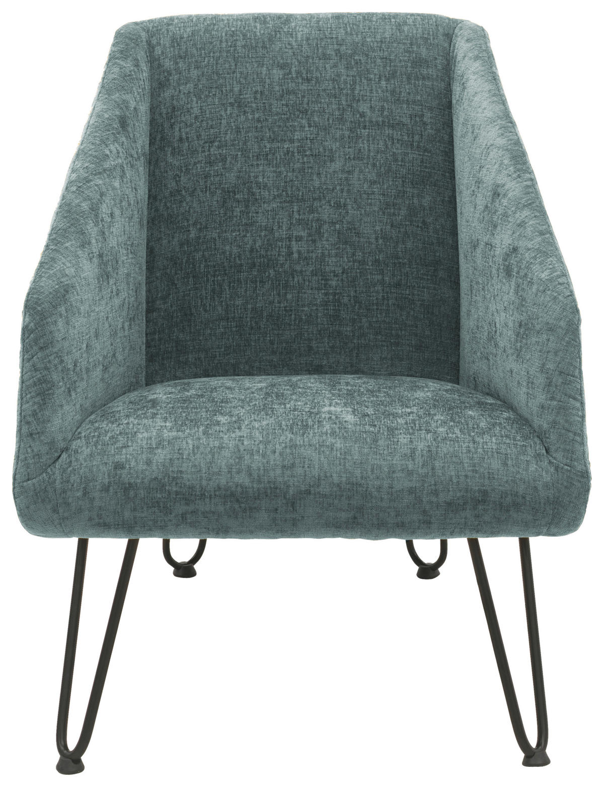 SESSEL in Chenille Blau  - Blau/Creme, Basics, Textil/Metall (60/71/83cm) - Livetastic