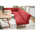 ECKBANK 170/230 cm Mikrofaser, Lederlook (vegan) Rot, Eichefarben Wildeiche massiv   - Eichefarben/Rot, KONVENTIONELL, Holz/Textil (170/230cm) - Moderano