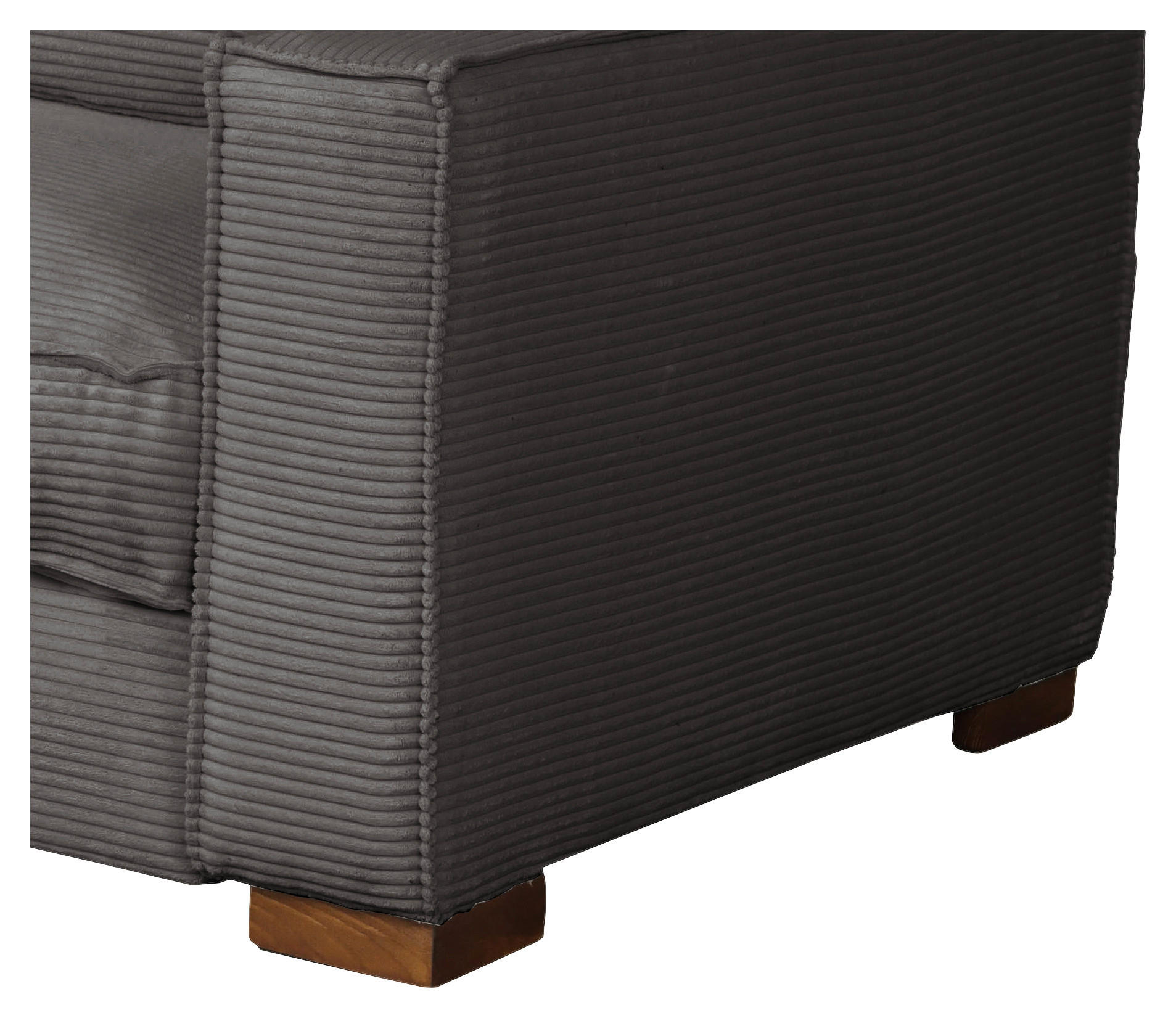 SCHLAFSOFA Cord Grau  - Dunkelbraun/Grau, Design, Holz/Textil (203/85/99cm) - MID.YOU