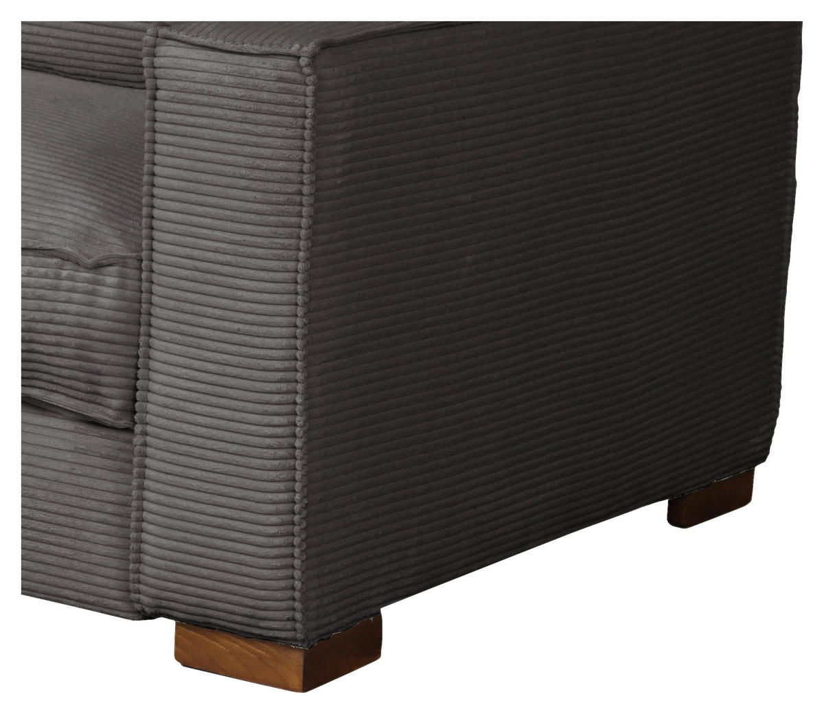 SCHLAFSOFA in Cord Grau  - Dunkelbraun/Grau, Design, Holz/Textil (203/85/99cm) - MID.YOU