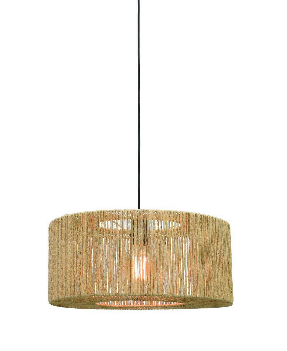 ZÁVĚSNÉ SVÍTIDLO, 52/35 cm  - černá/světle hnědá, Natur, plast/přírodní materiály (52/35cm) - Good & Mojo
