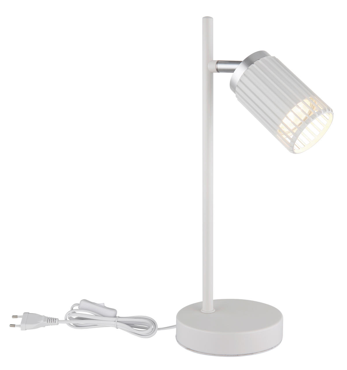 TISCHLEUCHTE KORBEN 16,5/12/35 cm   - Chromfarben/Weiß, Design, Kunststoff/Metall (16,5/12/35cm) - Globo