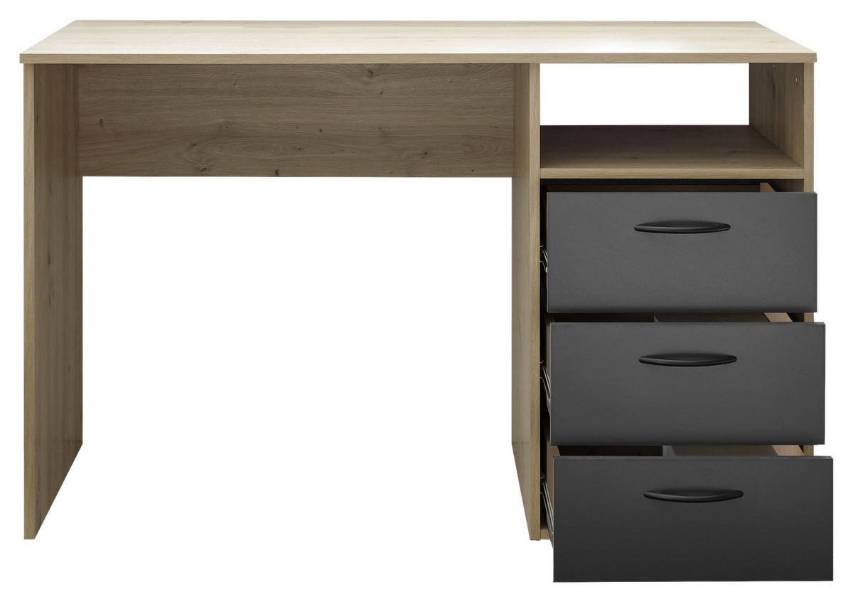 SCHREIBTISCH 120/54/75 cm  in Graphitfarben, Eiche Artisan  - Schwarz/Graphitfarben, KONVENTIONELL, Holzwerkstoff/Kunststoff (120/54/75cm) - Boxxx