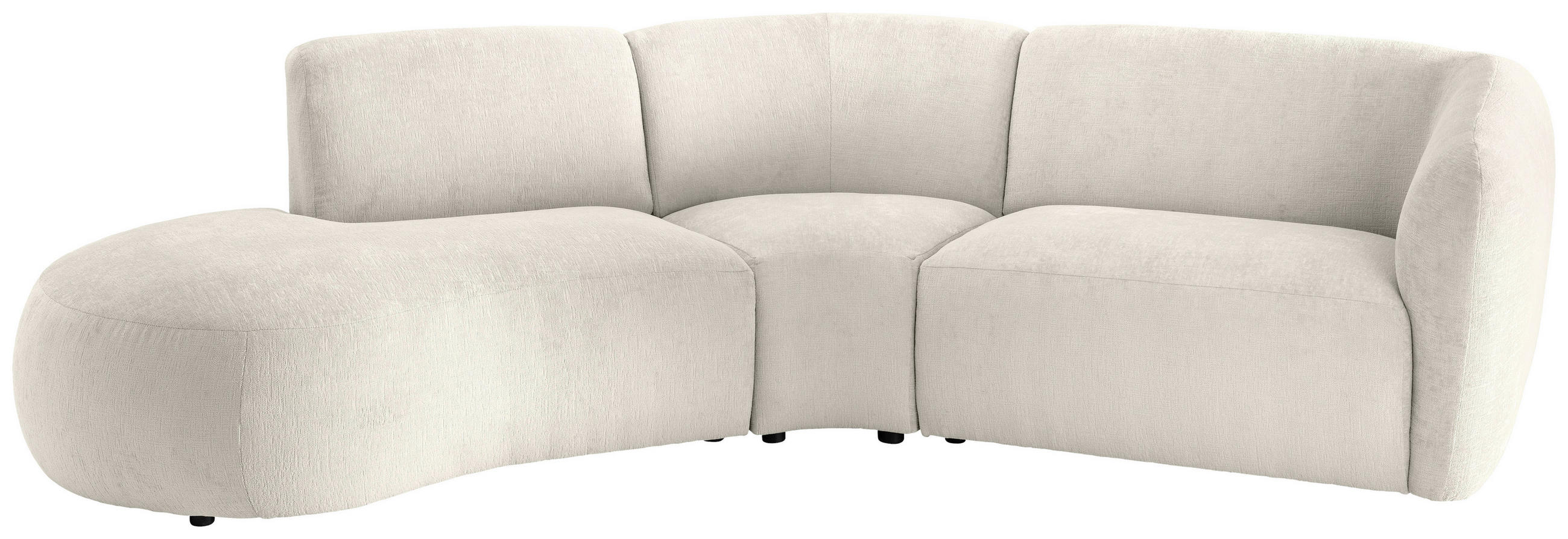 ECKSOFA Weiß Mikrofaser  - Schwarz/Weiß, MODERN, Kunststoff/Textil (182/276cm) - Livetastic