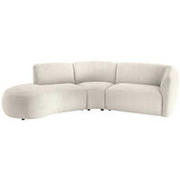 ECKSOFA Mikrofaser Weiss  - Weiss/Schwarz, Modern, Kunststoff/Textil (182/276cm) - Livetastic