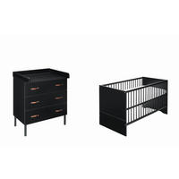 BABYZIMMER Melody black  - Schwarz, Basics, Holz/Holzwerkstoff - Schardt