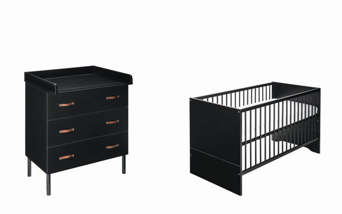 BABYZIMMER Melody black  - Schwarz, Basics, Holz/Holzwerkstoff - Schardt