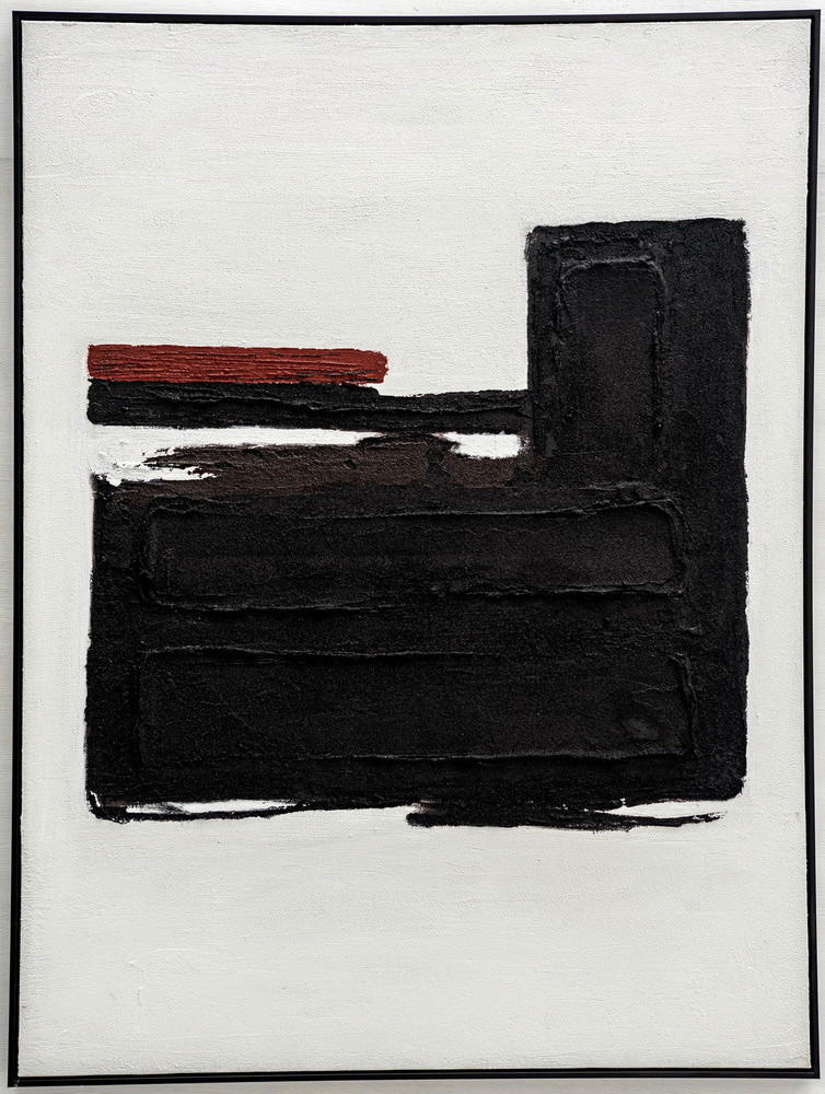 ÖLGEMÄLDE Abstraktes 90/120 cm  - Schwarz/Weiß, Design, Holz/Kunststoff (90/120cm) - Monee