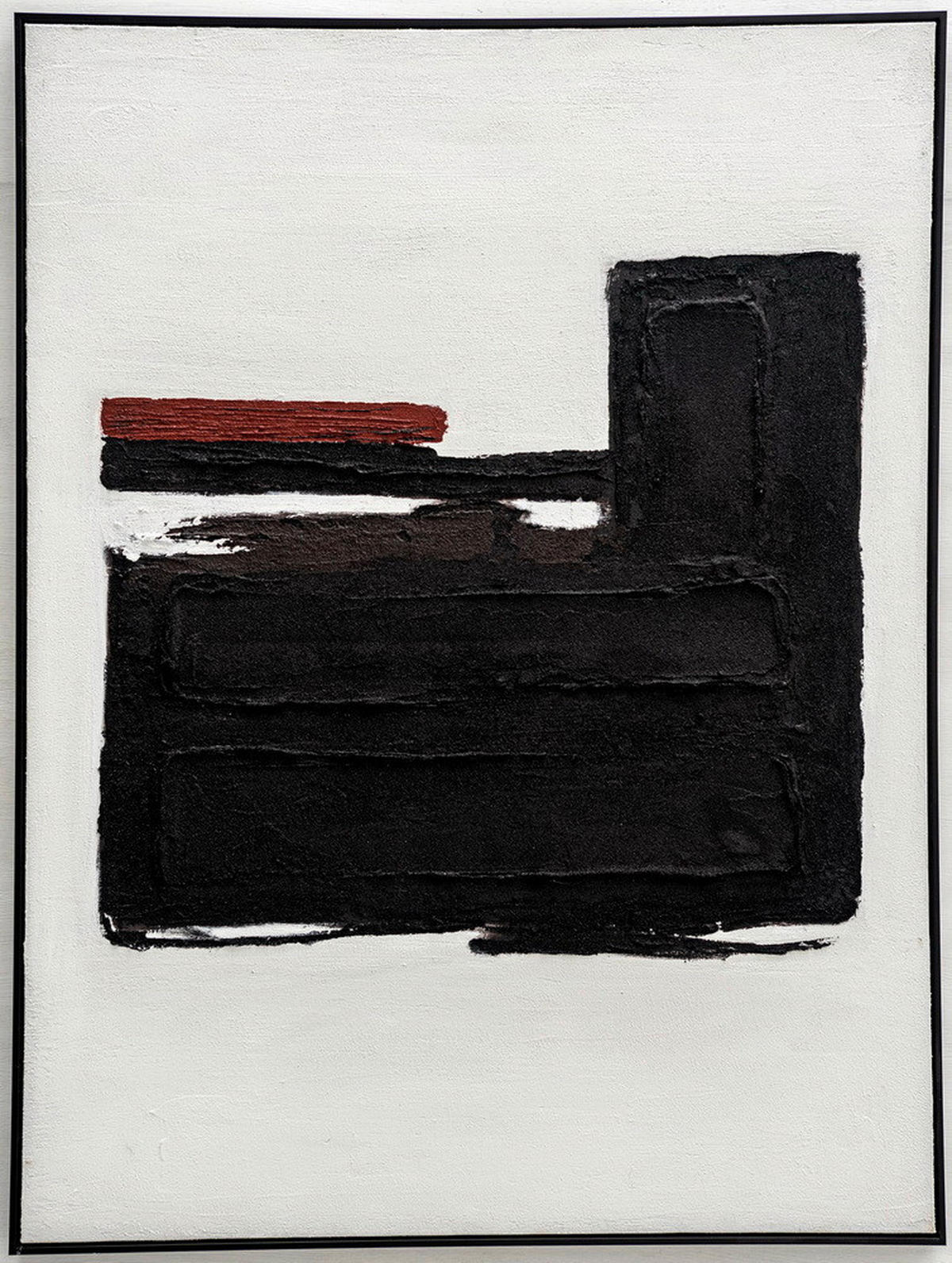 ÖLGEMÄLDE Abstraktes 90/120 cm  - Schwarz/Weiß, Design, Holz/Kunststoff (90/120cm) - Monee