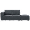 SOFA Fleece Dunkelgrau  - Dunkelgrau/Schwarz, Design, Holz/Kunststoff (230,5/65/90cm) - Livetastic