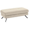 HOCKER in Textil Creme, Naturfarben  - Creme/Schwarz, Design, Textil/Metall (130/47/65cm) - Beldomo System