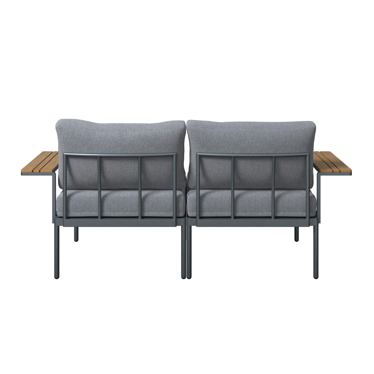 LOUNGEGARNITUR 3-teilig   85/64.5/71.5 cm Stahl  - Dunkelgrau/Naturfarben, MODERN, Kunststoff/Textil (85/64.5/71.5cm) - Ambia Garden