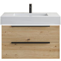 WASCHTISCHKOMBI 85 cm  - Schwarz/Weiß, KONVENTIONELL, Holzwerkstoff/Stein (85cm) - Dieter Knoll