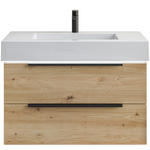 WASCHTISCHKOMBI 85 cm  - Schwarz/Weiß, KONVENTIONELL, Holzwerkstoff/Stein (85cm) - Dieter Knoll