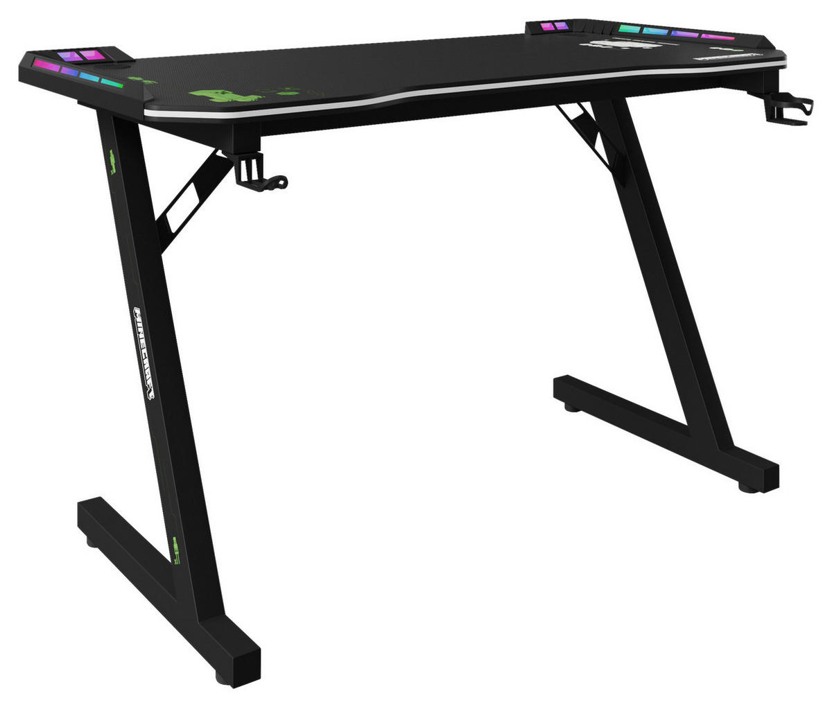 GAMINGTISCH Schwarz  - Schwarz, MODERN, Holzwerkstoff/Metall (120/60/74cm) - Minecraft