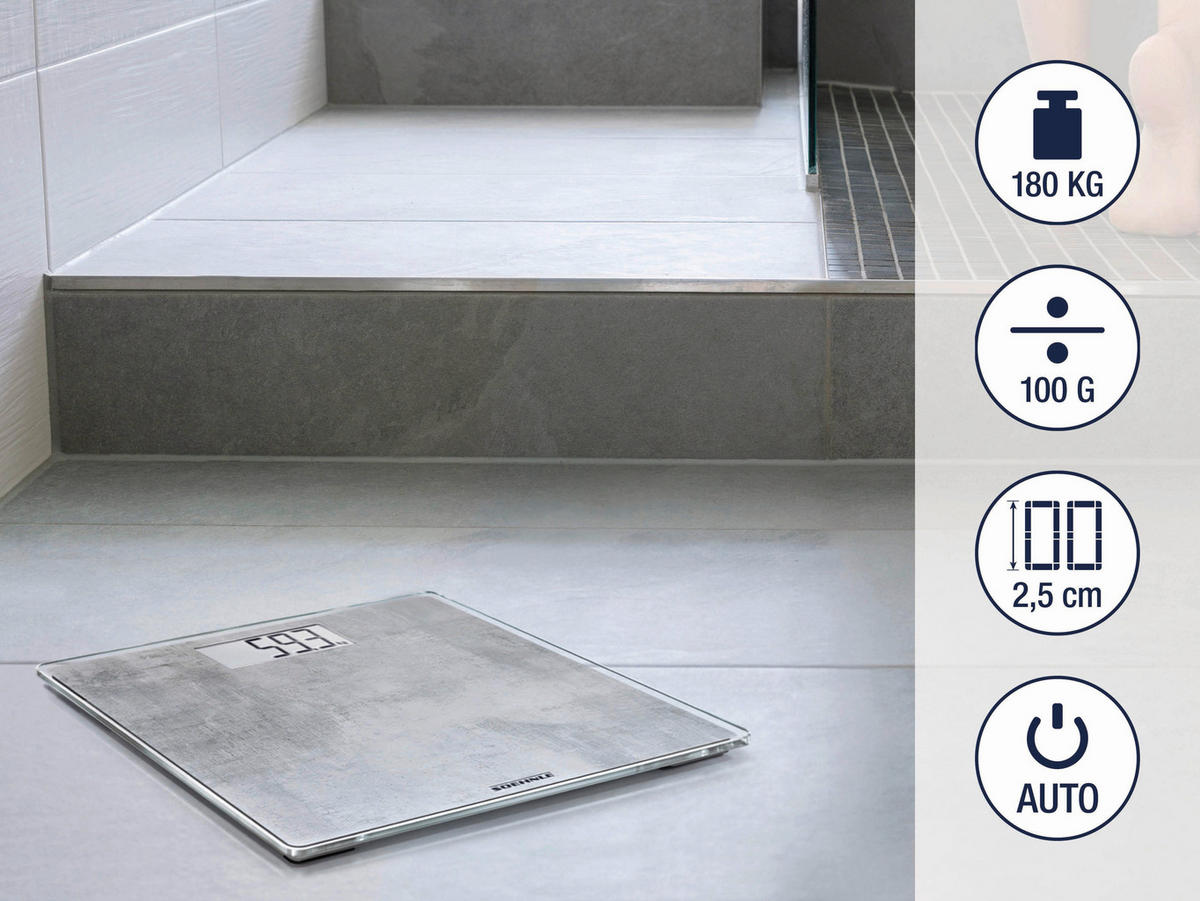 PERSONENWAAGE  - Graphitfarben, Basics, Glas/Kunststoff (29/29/2cm) - Soehnle