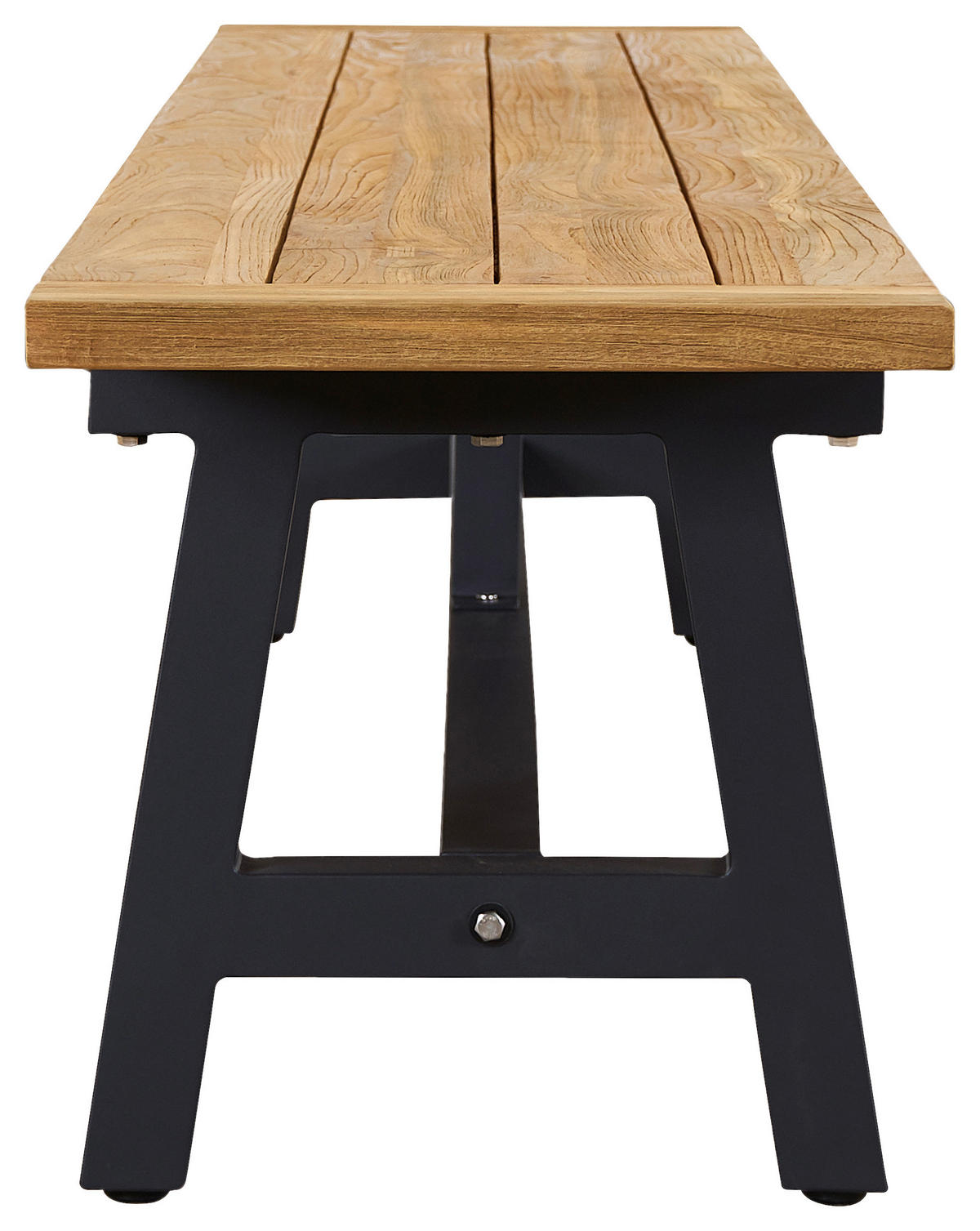 GARTENBANK 240/40/46 cm Teakholz  Aluminium  - Anthrazit/Teakfarben, Design, Holz/Metall (240/40/46cm) - Amatio