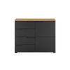 KOMMODE  in 100/80/40 cm  - Eichefarben/Schwarz, Design, Holzwerkstoff/Kunststoff (100/80/40cm) - home24