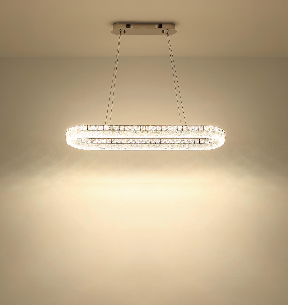LED-HÄNGELEUCHTE 120/31,5/100,1 cm  - Klar/Chromfarben, KONVENTIONELL, Glas/Kunststoff (120/31,5/100,1cm) - Globo