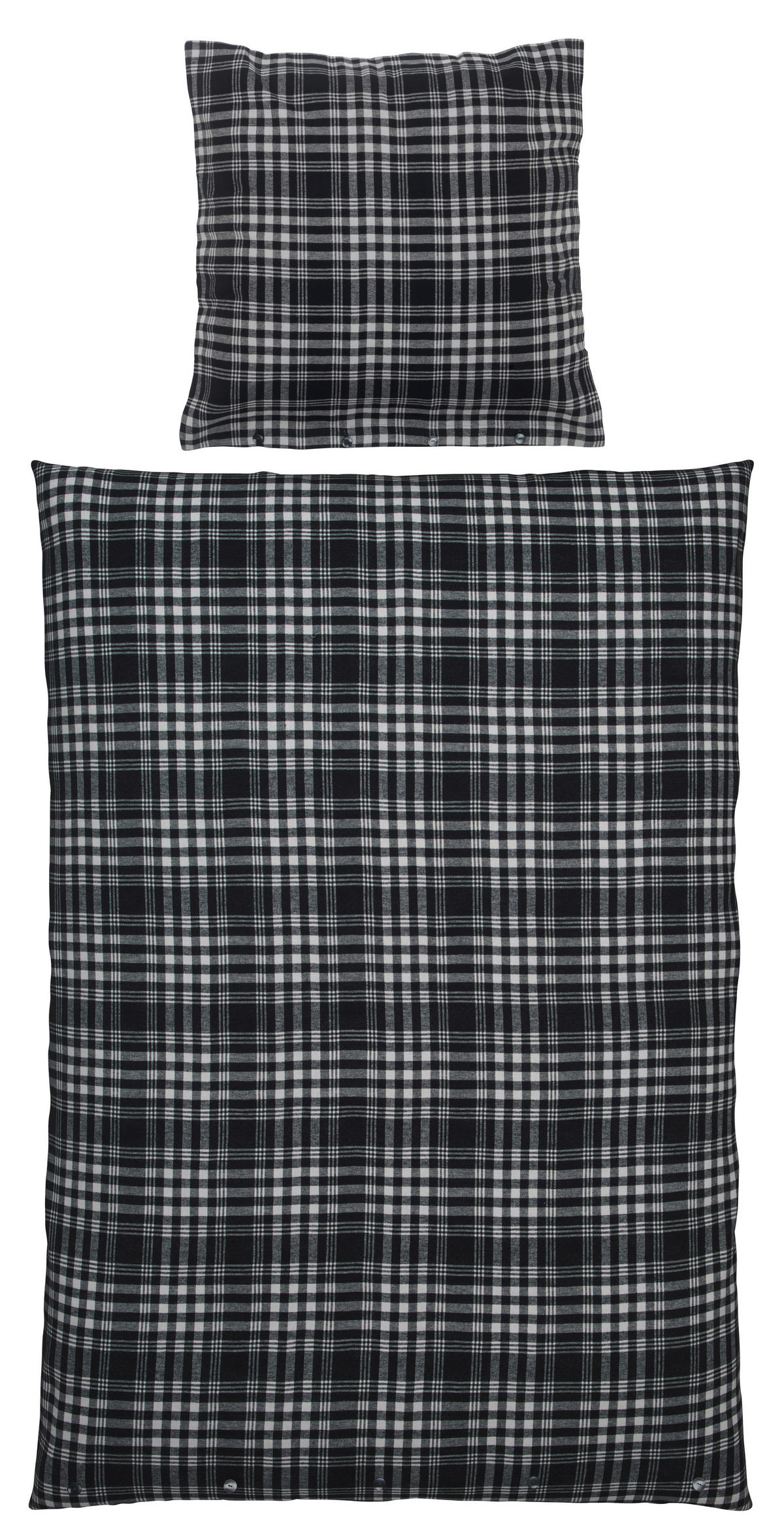 WENDEBETTWÄSCHE Ravi Biber 135/200 cm  - Schwarz, KONVENTIONELL, Textil (135/200cm) - Dieter Knoll