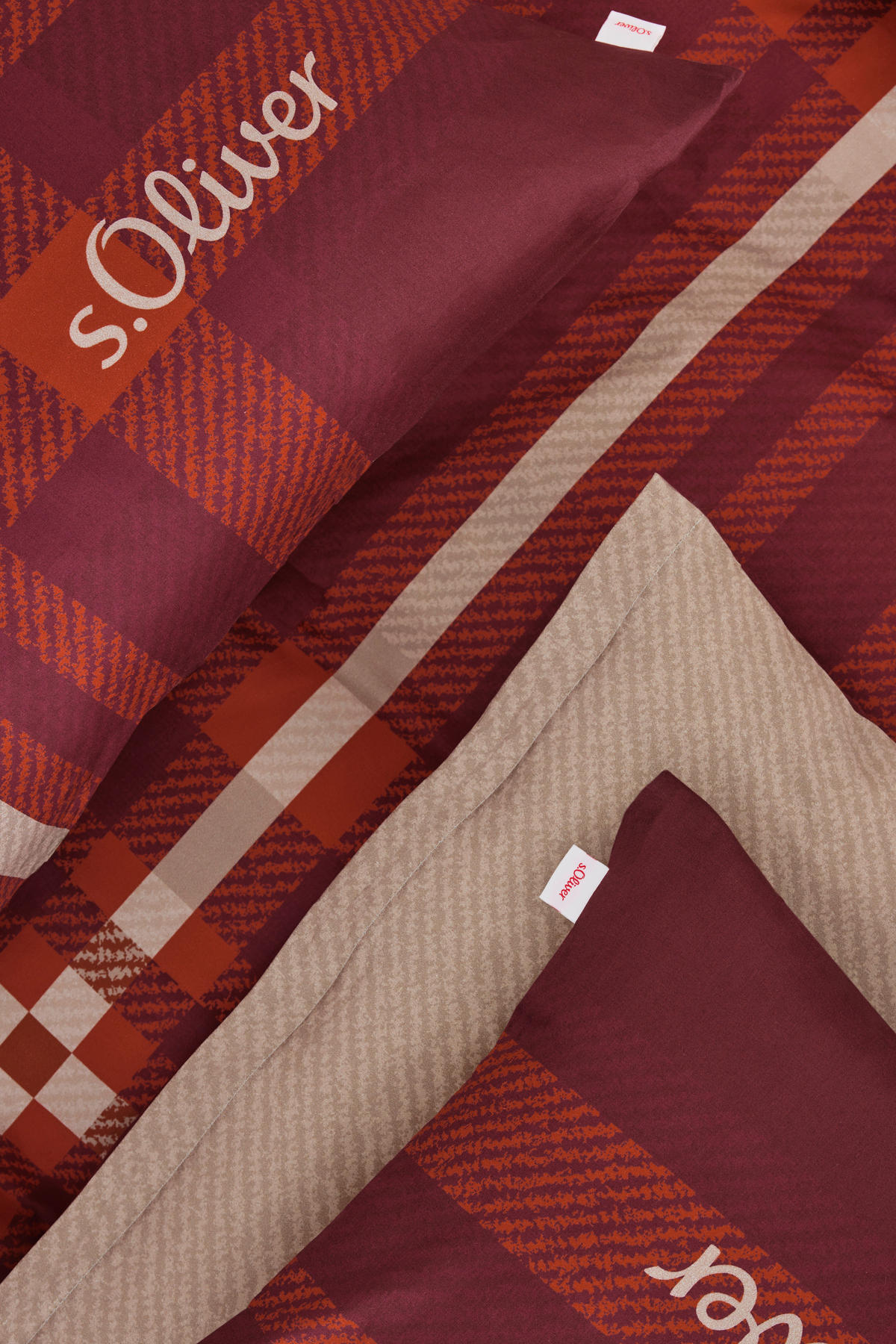WENDEBETTWÄSCHE Flanell 140/200 cm  - Bordeaux, Basics, Textil (140/200cm) - S. Oliver
